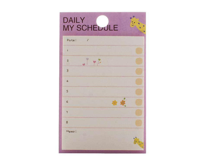 Zürafa Haftalık Plan Yapışkan Kağıt Bonvagon