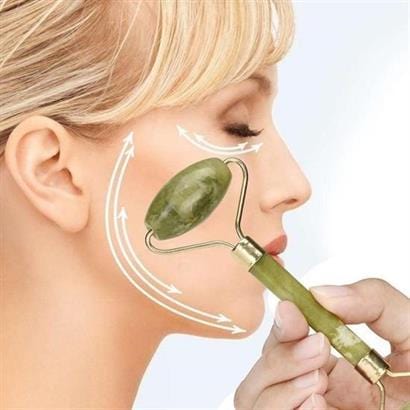 2li Set Çift Taraflı Cilt Temizleme Fırçası ve Yeşim Taşı Çift Taraflı Cilt Masaj Aleti Bonvagon