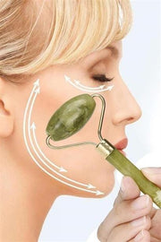 2li Set Çift Taraflı Cilt Temizleme Fırçası ve Yeşim Taşı Çift Taraflı Cilt Masaj Aleti Bonvagon