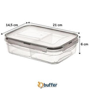 3 Bölmeli Kilitli Kapaklı 1 Litre Erzak Saklama Kabı LC-510 Bonvagon