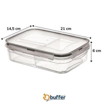 3 Bölmeli Kilitli Kapaklı 1 Litre Erzak Saklama Kabı LC-510 Bonvagon