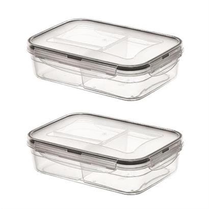3 Bölmeli Kilitli Kapaklı 1 Litre Erzak Saklama Kabı LC-510 Bonvagon