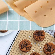50 Adet Air Fryer Pişirme Kağıdı Tek Kullanımlık Hava Fritöz Yapışmaz Yağlı Kağıt Delikli Model Bonvagon