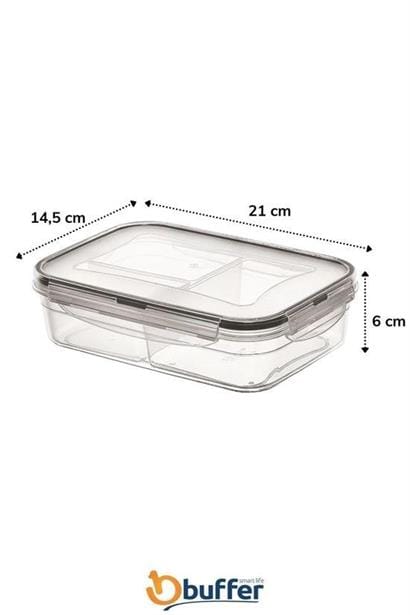 3 Bölmeli Kilitli Kapaklı 1 Litre Erzak Saklama Kabı LC-510 Bonvagon