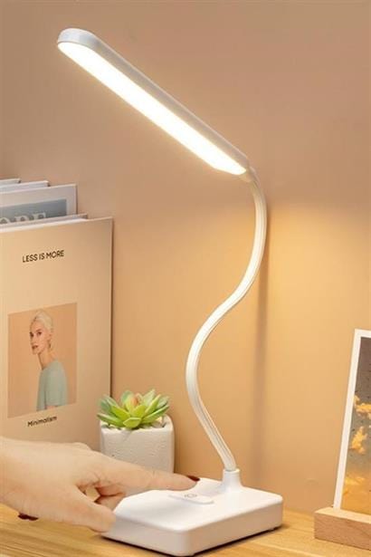 İnce Uzun USBli Dokunmatik 3 Kademeli 360 Derece Özel Göz Korumalı led Lityum Masa Lambası Bonvagon