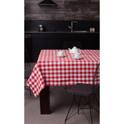 Kareli Masa Örtüsü %100 Pamuk 2 Farklı Ölçüde Kırmızı Beyaz Bonvagon