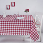 Kareli Masa Örtüsü %100 Pamuk 2 Farklı Ölçüde Kırmızı Beyaz Bonvagon