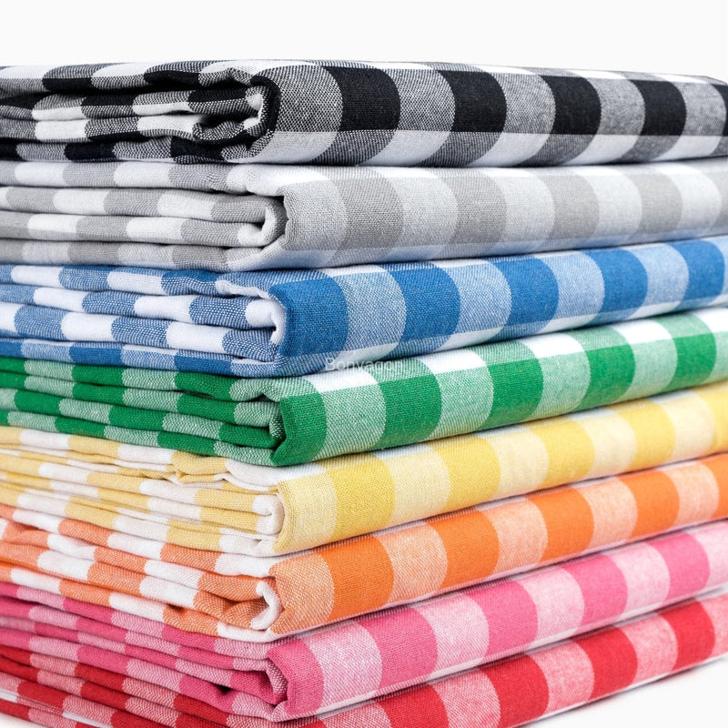 Kareli Masa Örtüsü %100 Pamuk 2 Farklı Ölçüde Kırmızı Beyaz Bonvagon