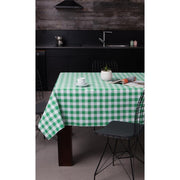 Kareli Masa Örtüsü %100 Pamuk 2 Farklı Ölçüde Yeşil Beyaz Bonvagon