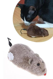 Kurmalı Kedi Eğitim Oyuncağı Tüylü Peluş Fare Yakalama İnteraktif Sevimli Eğlenceli Oyuncak Bonvagon