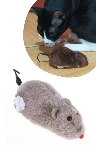 Kurmalı Kedi Eğitim Oyuncağı Tüylü Peluş Fare Yakalama İnteraktif Sevimli Eğlenceli Oyuncak Bonvagon