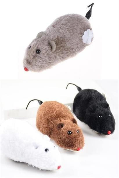 Kurmalı Kedi Eğitim Oyuncağı Tüylü Peluş Fare Yakalama İnteraktif Sevimli Eğlenceli Oyuncak Bonvagon